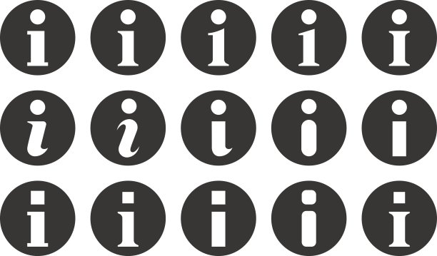 矢量插图集单色信息风格的标志图片下载