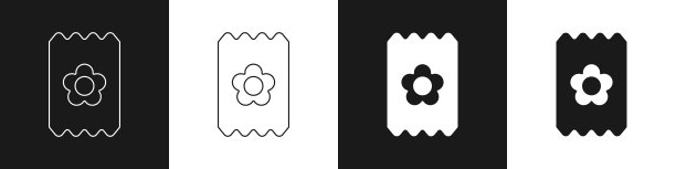 集包的种子，一个特定的植物图标隔离在黑白背景。向量图片下载