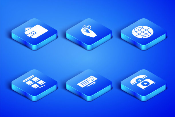 集电话，钱包与纸币现金，银行支票和笔，网上购物手机，手持硬币和世界各地的图标。向量图片下载