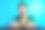特写照片的年轻惊讶的文案与键盘家伙的消息，从首席执行官他的公司得到推广孤立的青色背景图片下载