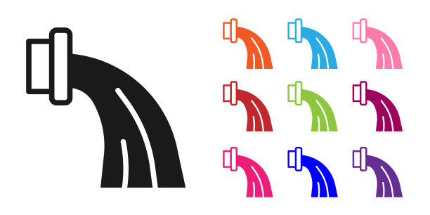 黑色水瓶星座图标孤立的白色背景。占星术占星术收藏。设置图标彩色。向量图片下载