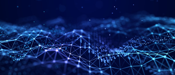 网络或连接损坏。抽象的数字背景的点和线。发光的丛。大数据。抽象技术科学背景。三维渲染图片下载