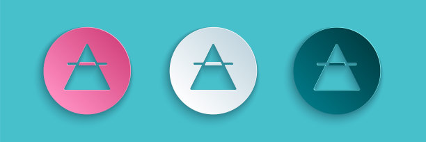 剪纸空气元素的符号炼金术图标孤立的蓝色背景。基本的神秘元素。纸艺风格。向量图片下载