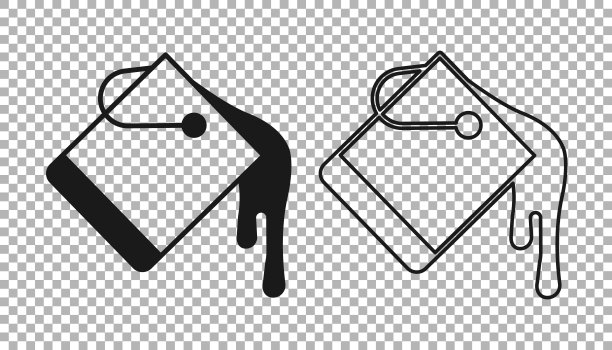 黑色油漆桶图标隔离在透明的背景。向量图片下载