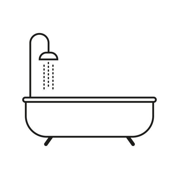 浴缸淋浴图标。矢量插图。每股收益10。图片下载