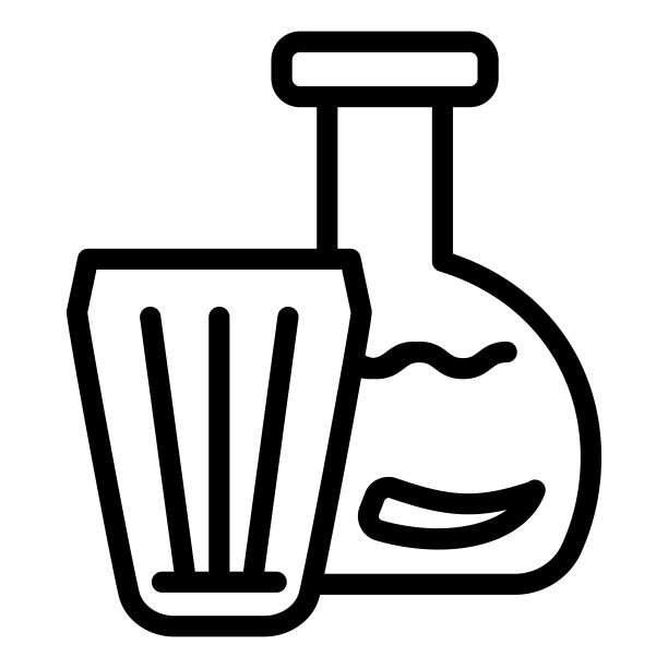 伏特加在罐子和玻璃线图标。伏特加与胡椒矢量插图孤立的白色。酒精轮廓风格设计和应用程序。图片下载