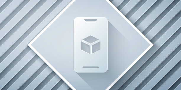 剪纸3D打印机软件图标孤立的灰色背景。3 d打印技术。纸艺风格。向量图片下载