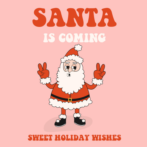 复古时髦的圣诞老人。时髦嬉皮士，圣诞快乐，新年快乐。图片下载