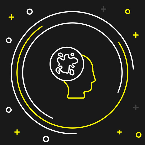 线漆喷雾图标孤立的黑色背景。色彩缤纷的轮廓概念。向量图片下载