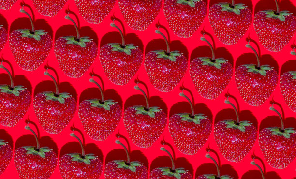 草莓的模式。贝瑞背景。红色的食物。夏季收获浆果俯视图。明亮的概念图片下载