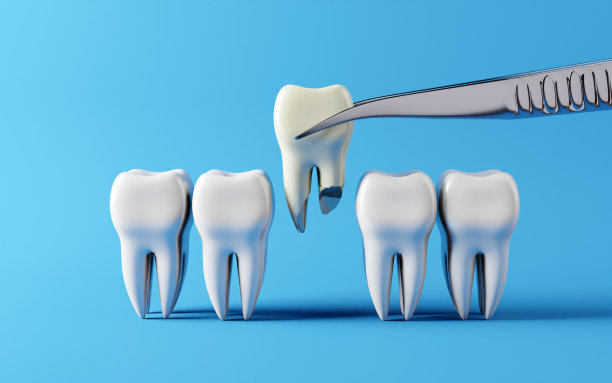 健康的白牙和牙周炎牙。口腔卫生和牙齿检查牙齿。医疗牙医工具，儿童保健，3D渲染图片下载