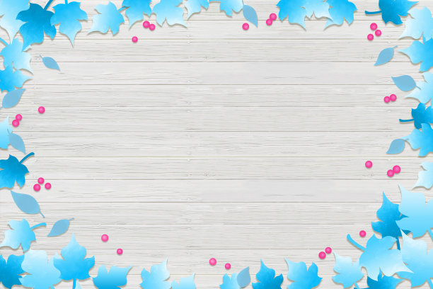 树木的叶子和果实，木板、地板、木板背景插图的效果图，季节图像图片下载