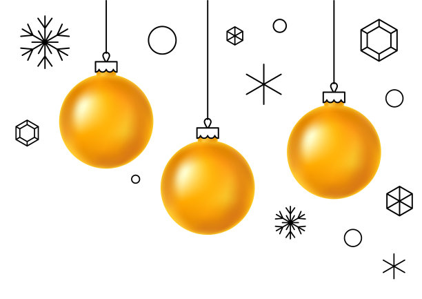 金色的圣诞球，新年快乐图片下载