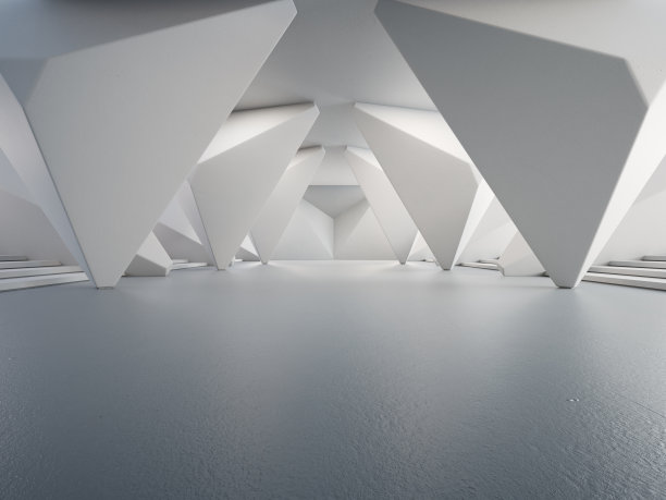 灰色混凝土地板上的几何形状结构。图片下载