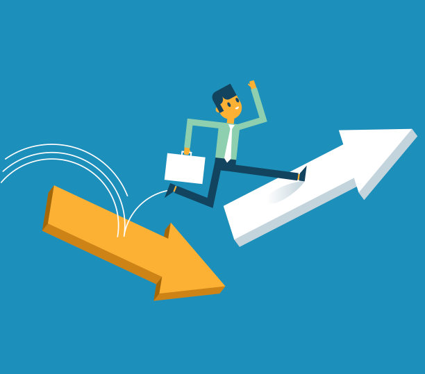 商人从堕落的箭跳到了上升的箭图片下载