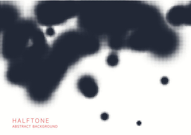 抽象黑白单色半色调圆点纹理背景图片下载