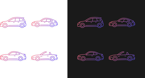 实用的跑车渐变图标设置为黑暗图片下载