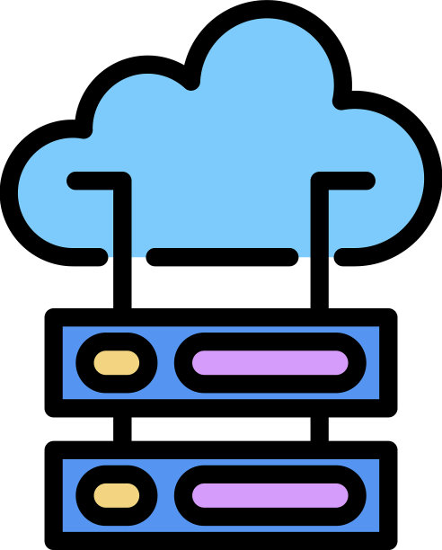 云服务器图标颜色轮廓图片下载