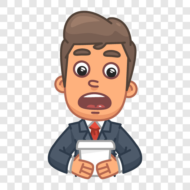 商人在纸上阅读文本。有趣的角色图片下载