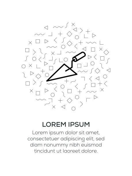用几何形状排列的镘刀图标图片下载