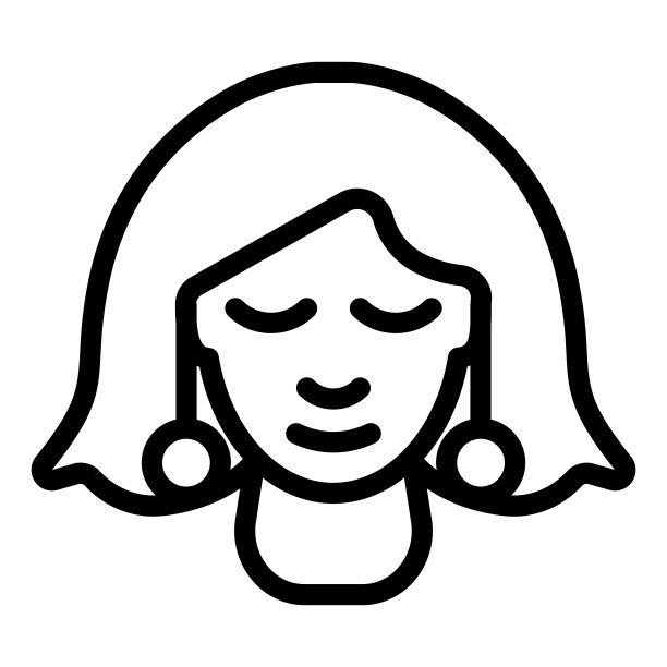 戴耳环的女孩线图标。女人与珠宝矢量插图隔离在白色。女孩的脸与耳环轮廓设计的风格和应用程序。图片下载