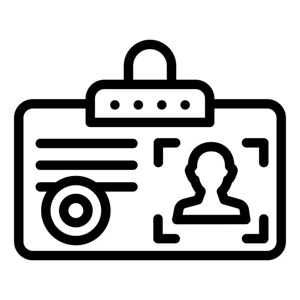 身份证线图标。身份证矢量插图隔离在白色。通过为和应用程序设计的轮廓样式。图片下载