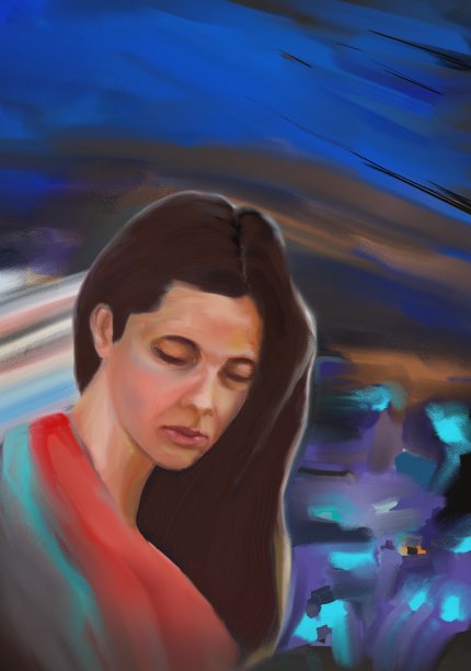 一个年轻女子的风景肖像图片下载