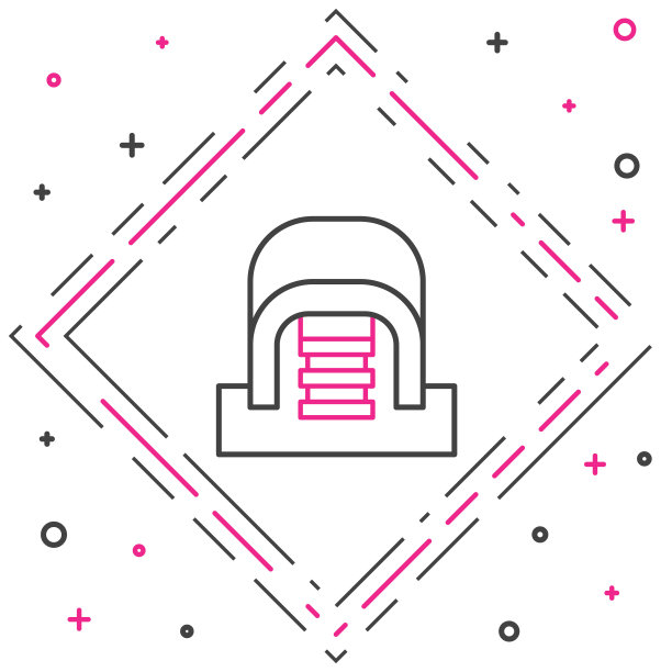 线机库与服务器图标隔离在白色背景。服务器，数据，网络托管。色彩缤纷的轮廓概念。向量图片下载