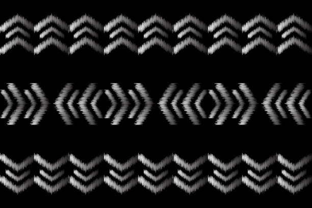 民族伊卡特织物图案几何风格。非洲伊卡特刺绣民族东方图案黑色背景。图片下载