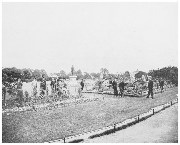 爱尔兰的古董照片:人民花园，凤凰公园，都柏林图片下载