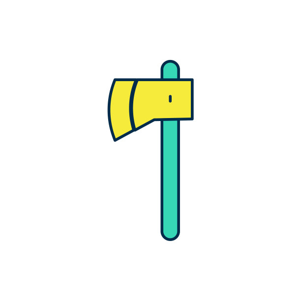 填充轮廓木斧图标孤立的白色背景。伐木工人斧头。向量图片下载