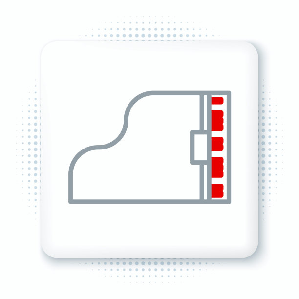 线三角钢琴图标孤立的白色背景。乐器。色彩缤纷的轮廓概念。向量图片下载