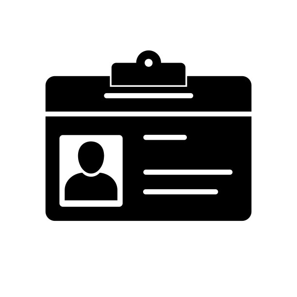 身份证图标。驾驶执照，员工身份证符号为网站，横幅和平面设计元素。孤立在白色背景上。矢量图图片下载