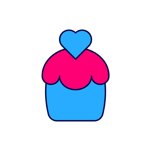 填充轮廓婚礼蛋糕与心脏图标孤立的白色背景。情人节快乐。向量图片下载