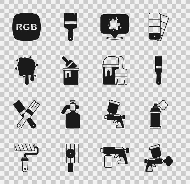 设置涂料喷枪可用RGB刷桶图片下载