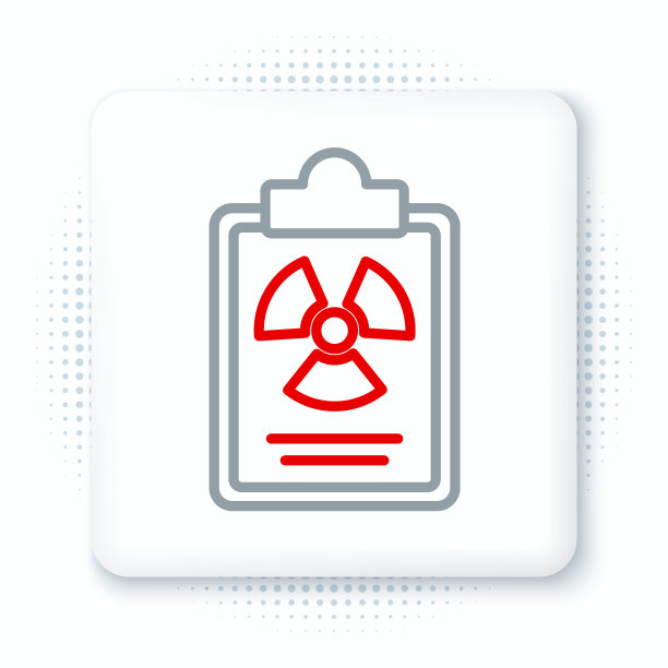 线辐射警告文件图标隔离在白色背景上。文本文件。色彩缤纷的轮廓概念。向量图片下载