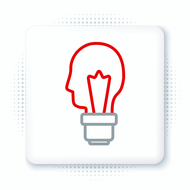 线灯泡与概念的想法图标孤立的白色背景。能量和思想的象征。灵感的概念。色彩缤纷的轮廓概念。向量图片下载