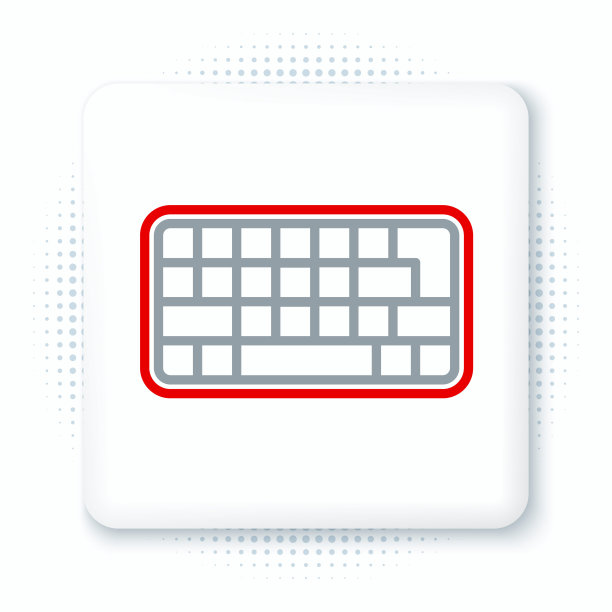 线计算机键盘图标孤立在白色背景。PC组件标志。色彩缤纷的轮廓概念。向量图片下载