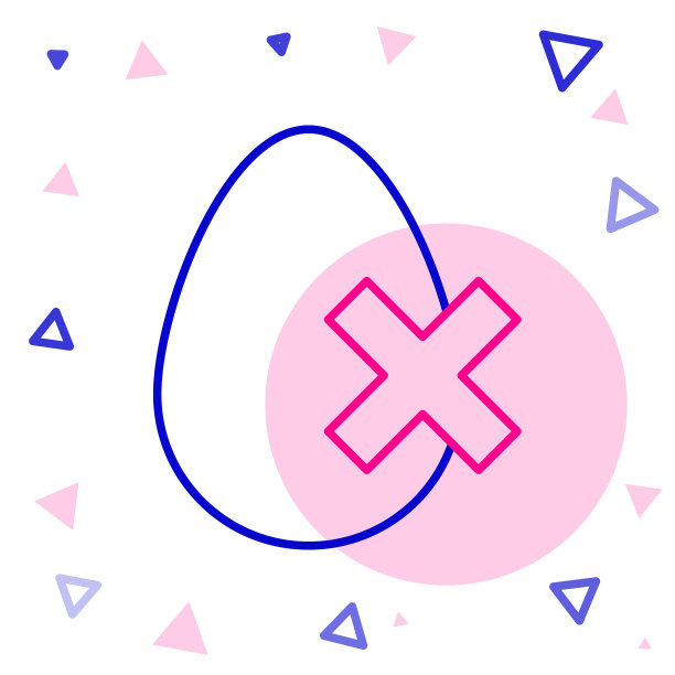 线没有鸡蛋图标孤立的白色背景。色彩缤纷的轮廓概念。向量图片下载