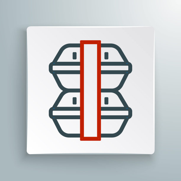 线午餐盒图标孤立的白色背景。色彩缤纷的轮廓概念。向量图片下载