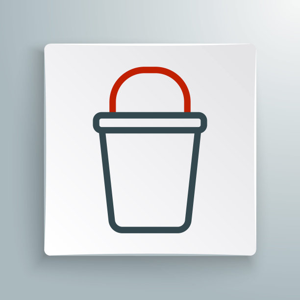 线桶图标孤立的白色背景。清洁服务理念。色彩缤纷的轮廓概念。向量图片下载