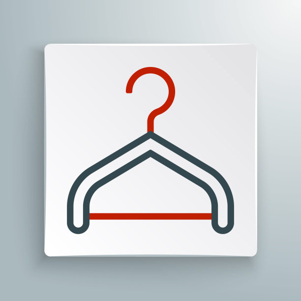 线衣架衣柜图标孤立的白色背景。衣帽间图标。服装服务标志。晾衣架标志。色彩缤纷的轮廓概念。向量图片下载