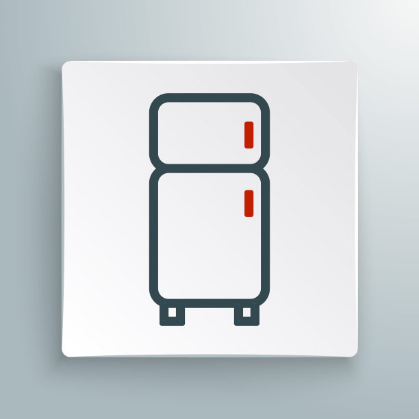 线路冰箱图标隔离在白色背景。冰箱冰柜冰箱。家用科技和电器。色彩缤纷的轮廓概念。向量图片下载