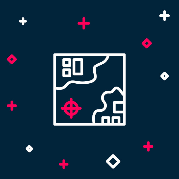 线世界旅行地图与飞机图标隔离在蓝色背景。色彩缤纷的轮廓概念。向量图片下载