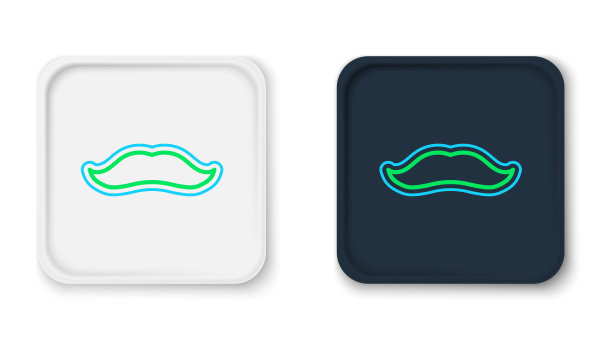 线胡子图标孤立在白色背景。理发店的标志。面部毛发类型。色彩缤纷的轮廓概念。向量图片下载