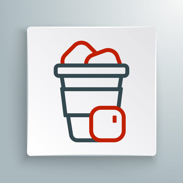 线冰咖啡图标隔离在白色背景。色彩缤纷的轮廓概念。向量图片下载