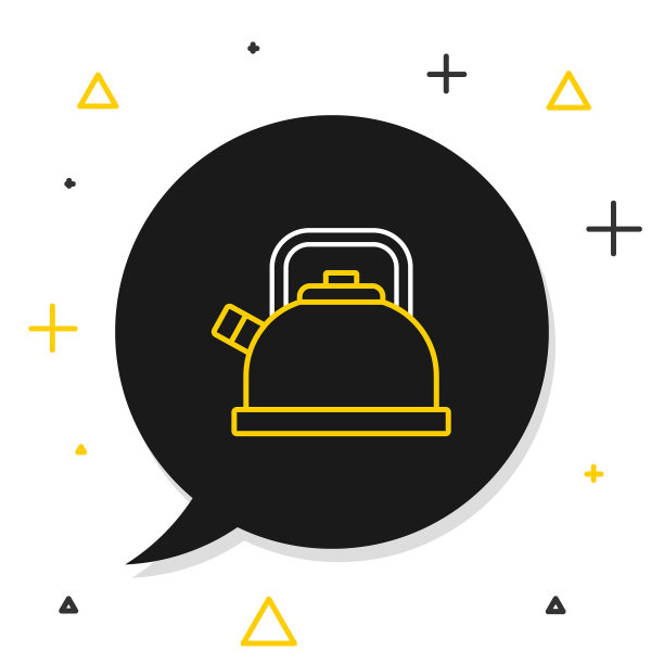 线水壶与手柄图标隔离在白色背景。茶壶图标。色彩缤纷的轮廓概念。向量图片下载