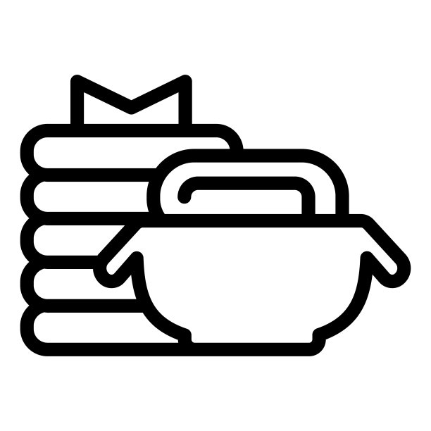 洗衣服线图标。家庭病媒插图孤立在白色。为应用程序设计的毛巾轮廓样式。图片下载