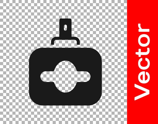 黑色香水图标隔离在透明的背景。向量图片下载