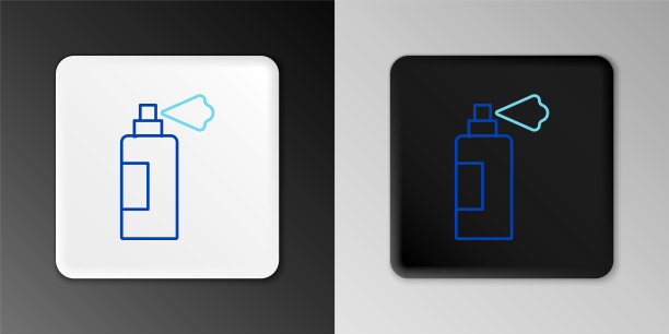 线宠物洗发水图标孤立的灰色背景。宠物护理标志。狗狗清洁标志。色彩缤纷的轮廓概念。向量图片下载